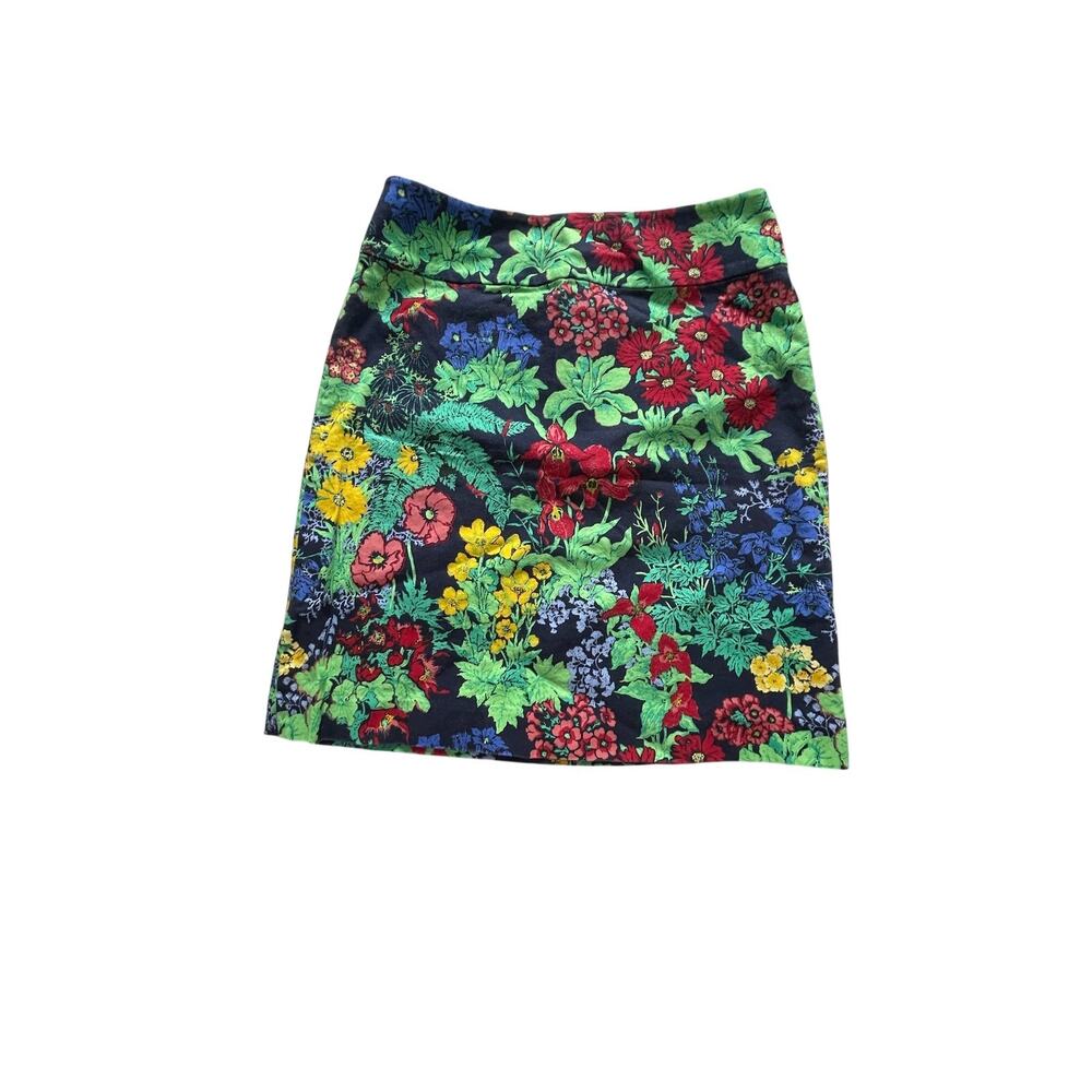 Talbots Women’s Petite Floral Skirt Size 10P Vibrant Garden Boho Artsy Chic EUC